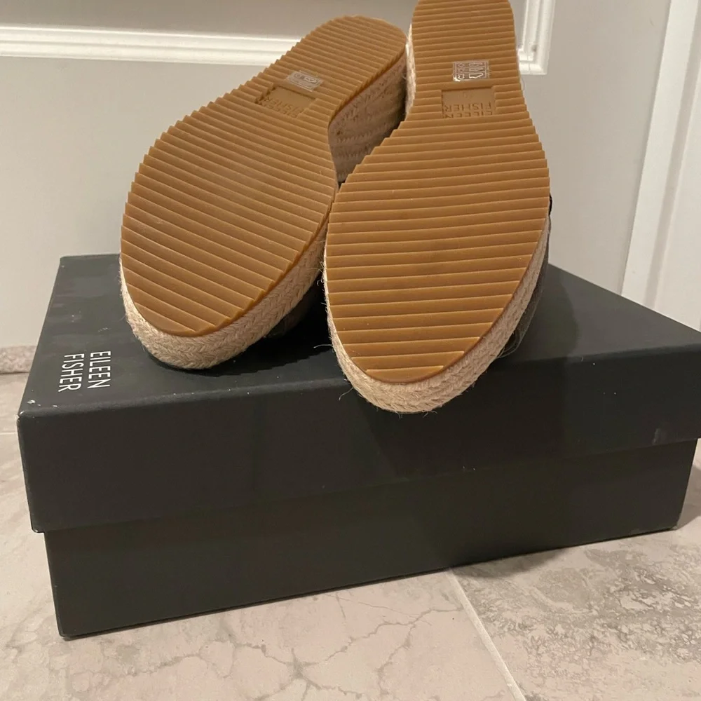 Eileen Fisher Sandals - leather espadrilles summer - Picture 3 of 7